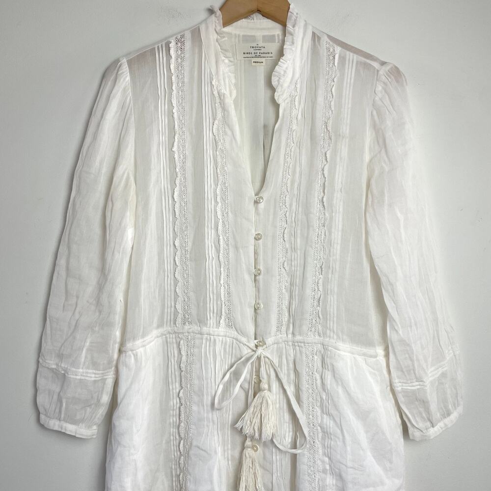 Trovata White Lace-Trim Maxi Dress